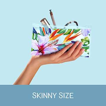 Ziploc Reusable Travel Makeup and Accessory Bag, Great for School or Work, Boho Collection, 5 Essential and 5 Skinny, 10 Bags Total