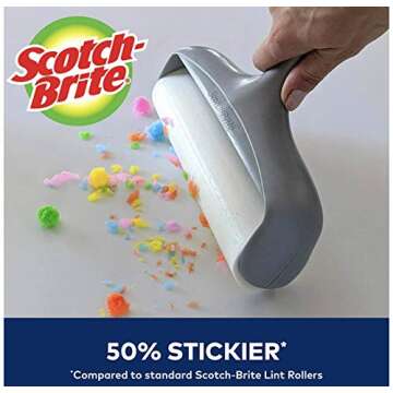 Scotch-Brite Pet Hair Pickup Extra Sticky Large Surface Lint Roller, 60 Sheets Total, Large Lint Roller, Lint Roller for Pet Hair Extra Sticky, Lint Remover, Lint Roller for Clothes, Pet Hair Removal