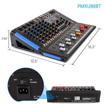 Bluetooth 8-Channel Audio Mixer for DJs and Studios