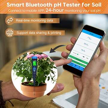 YINMIK Digital pH Tester for Soil, Soil pH Test Kit for Indoor Potted Plants, Professional pH Meter for Soil and Water, Measuring Soil pH for Garden, Grass,Lawn, Greenhouse,Outdoor,Farming, Yard Use