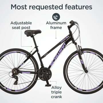 Schwinn GTX Comfort Adult Hybrid Bike, Men and Women, Dual Sport Bicycle, 700c Wheels, Step-Through or Step-Over Lightweight Aluminum Frame