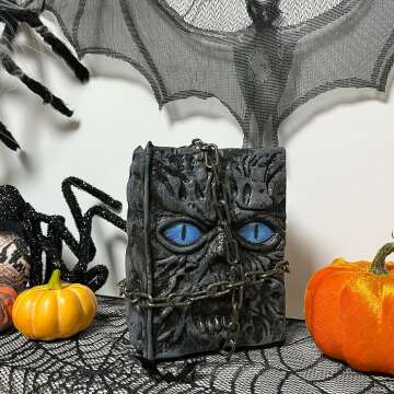 Halloween Decorations Indoor Magic Book, Can Move & Make Scary Noises Prop Book, for Haunted House Props, Halloween Party Gifts, Indoor Halloween Decor