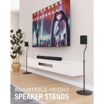 Sanus Adjustable Height Speaker Stand for Perfect Audio Positioning