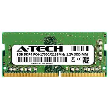 A-Tech 8GB DDR4 2133 MHz SODIMM PC4-17000 (PC4-2133P) CL15 Non-ECC Laptop RAM Memory Module