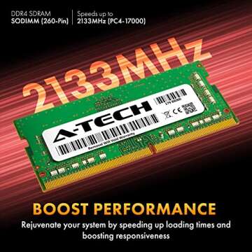 A-Tech 8GB DDR4 2133 MHz SODIMM PC4-17000 (PC4-2133P) CL15 Non-ECC Laptop RAM Memory Module