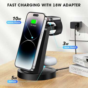 3 in 1 Wireless Charging Station for iPhone & Watch