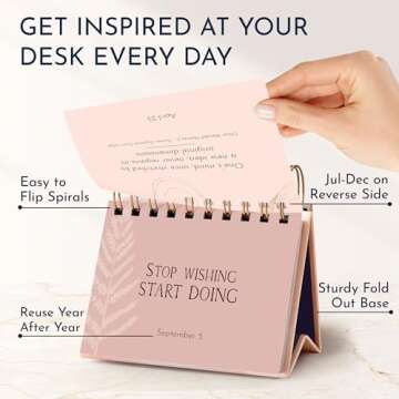 RYVE Motivational Desk Calendar, Inspirational Quotes for Desk, Desk Decor for Women, Office Decor for Women Desk, Desk Accessories for Women Office, Inspirational Gifts for Women, Daily Calendar