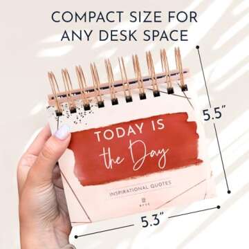 RYVE Motivational Desk Calendar, Inspirational Quotes for Desk, Desk Decor for Women, Office Decor for Women Desk, Desk Accessories for Women Office, Inspirational Gifts for Women, Daily Calendar