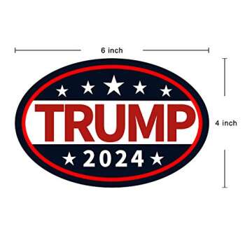 Trump 2024 Car Stickers and Decals ,Waterproof Sticker Paper for Truck Laptop Bumper Window Water Bottle Skateboard 6"×4" (Black)