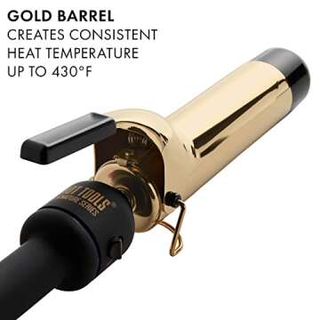 Hot Tools 1 1/2" Curling Iron for Beginners | Long-Lasting Results, Defined Curls and Easy to Use with Temperature Control for All Hair Types up to 430℉