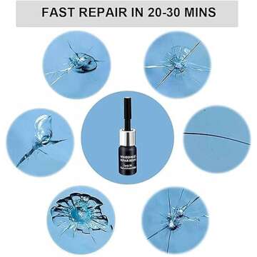 Zupooko Windshield Repair Kit, Nano Glass Repair Fluid Cracks Gone Glass Kit Automotive Windscreen Tool for Fixing Chips, and Star-Shaped Crack, Windshield Crack Repair Kit for Chips and Cracks