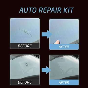 Zupooko Windshield Repair Kit, Nano Glass Repair Fluid Cracks Gone Glass Kit Automotive Windscreen Tool for Fixing Chips, and Star-Shaped Crack, Windshield Crack Repair Kit for Chips and Cracks