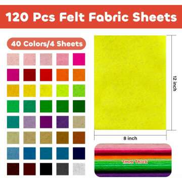 Assorted Felt Fabric Sheets - 120 PCS for Crafts