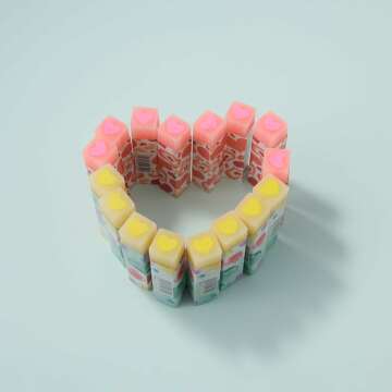 Kawaii Heart Erasers 16 Pack for Kids & Students