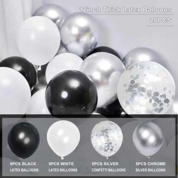 Men's Black and Silver Birthday Decorations Kit