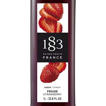 1883 Maison Routin - Strawberry Syrup - Made in France - Glass Bottle | 1 Liter (33.8 ounces)