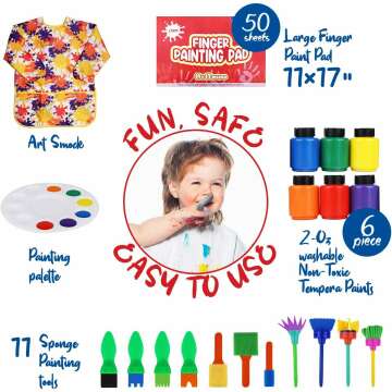 Toddler Washable Finger Paint Set by J MARK