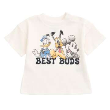 Disney Mickey Mouse Donald Duck Pluto Toddler Boys Waffle Knit T-Shirt Shorts Outfit Set Mickey Mouse/Blue 2T