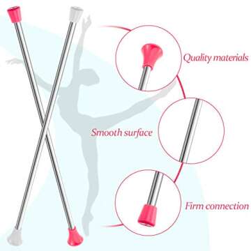 2 Pieces Twirling Batons Unisex Kids' Gymnastics Twirling Baton Dance Baton for Talent Shows, Artistic Dancing, Baton Twirling, Pink, White