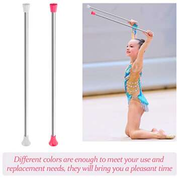 2 Pieces Twirling Batons Unisex Kids' Gymnastics Twirling Baton Dance Baton for Talent Shows, Artistic Dancing, Baton Twirling, Pink, White