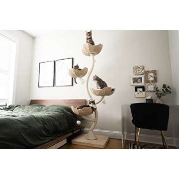 MAU 73" Tall Modern Cat Tree Scratching Tower for Large Cats, Scratching Post Condo, Cat Tower for Multiple Cats, Luxury Cat Gifts by Mau Lifestyle