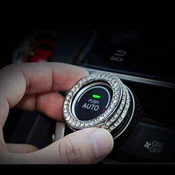 TopDall Climate Control Button Bling Crystal Accessory Interior Cover Compatible for Honda Civic