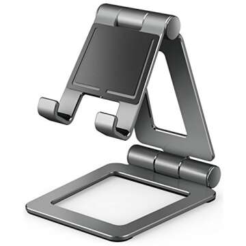 Adjustable iPad Stand, Tablet Stand Holders, Cell Phone Stands, iPhone Stand, Nintendo Switch Stand, iPad Pro Stand, iPad Mini Stands and Holders for Desk (4-10 inch)