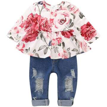 Cute Baby Girl Floral Outfit
