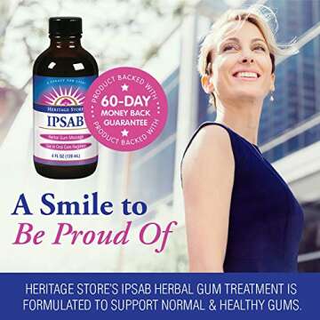 Heritage Store Ipsab Herbal Gum Treatment | Supports Healthy Gums & Fresh Breath | Quick & Easy Oral Rinse Mouthwash | No Sulfate, Vegan | 4 FL OZ