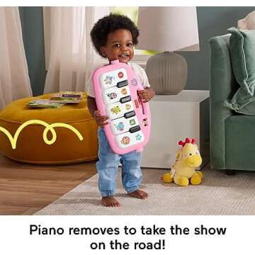 Fisher-Price Baby Playmat Glow and Grow Kick & Play Piano Gym, Pink Musical Learning Toy with Developmental Activities for Newborns 0+ Months