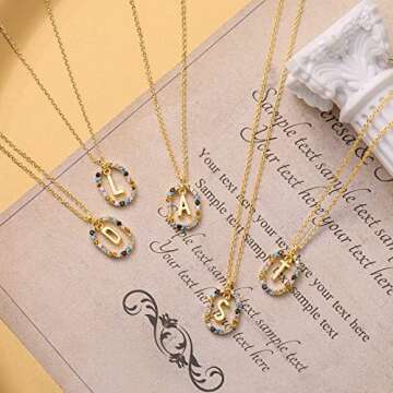 BVEOGMRO Gold Necklace for Women Initial Necklaces,Crystal Gold Chain Gemstone Name Necklace, Letter Personalized Pendant Necklaces Crystal Necklace,Letter S