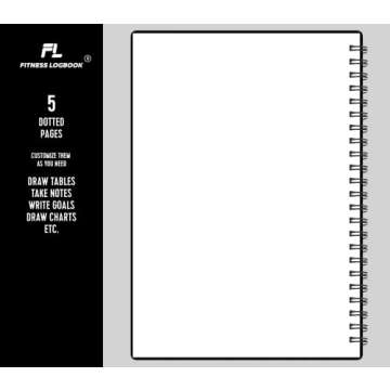 Fitness Logbook (Black) - A5 Undated Workout Journal For Men & Women - Plastic Cover & Thick Paper - Planner Log Book To Track Weight Loss, Muscle Gain, Gym Exercise, Bodybuilding Progress