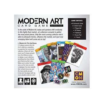 CMON Modern Art: The Card Game - A Thrilling Auction Game for Art Enthusiasts, Fun Family Game for Kids and Adults, Ages 14+, 2-5 Players, 30 Minute Playtime, Made