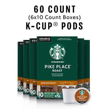 Starbucks Pike Place Roast K-Cup Coffee Pods - Medium Roast, 60 Count