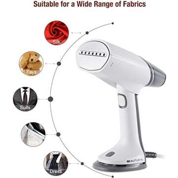 NATURALIFE Foldable Travel Steamer for Clothes, Dual Voltage Automatic Adjustment, Powerful Handheld Home Garment Fabric Wrinkle Remover, 40 Second Fast Heat-up, Auto-Off