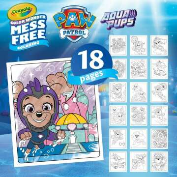 🎨Crayola Color Wonder Paw Patrol Aqua Pups Coloring Set for Toddlers: 20+ Pieces