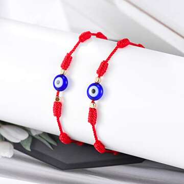 Tarsus 7 Knots Kabbalah Red String Bracelet Protection Evil Eye Bracelets for Women Men