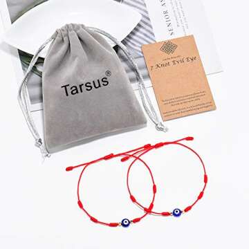 Tarsus 7 Knots Kabbalah Red String Bracelet Protection Evil Eye Bracelets for Women Men