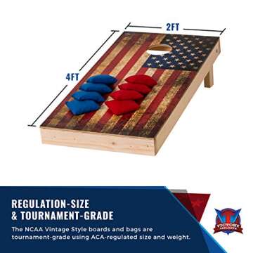 Victory Tailgate Regulation Collegiate NCAA Weathered Series Cornhole Board Set - 2 Boards, 8 Bags - Shaw University SU Bears