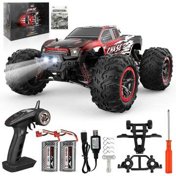 ZEALINNO Remote Control Truck for Adults, 1:10 High-Speed 30+ MPH RC Car, 4x4 Off Road Waterproof All Terrains Hobby Grade Monster RC Trucks for Boys & Girls