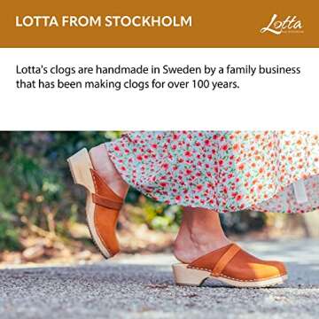 Lotta From Stockholm Swedish Classic Clog Mule for Women | Low Heel Slip-on Wooden Clogs Handmade in Sweden from Alder Wood Base and Oiled Nubuck Leather | Brown Size US 5.5 EUR 36