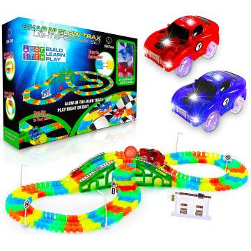 USA Toyz Glow Race Tracks Set with LED Toy Cars - 360 Pack