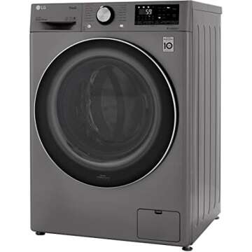 LG WM3555HVA 24 Inch Smart Front Load Washer/Dryer Combo with 2.4 cu.ft. Capacity, 14 Programs, 13 Wash Options, 8 Dry Cycles, TurboWash™, Allergiene™ Cycle, Sanitize Cycle, Steam Refresh