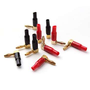 HRLORKC 10pcs Right Angle Speaker Plugs - 90 Degree Banana Connectors