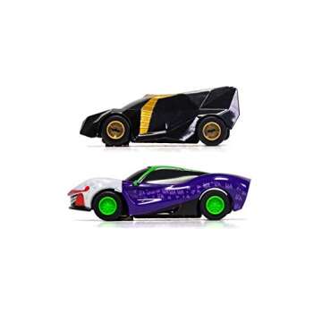 Micro Scalextric Justice League Batman vs Joker Battery Powered 1:64 Slot Car Race Track Set G1155T ,Black