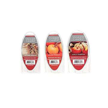 Yankee Candle Lot of 3 Fragranced Wax Melts - Spiced Pumpkin, Autumn Wreath, Apple Pumpkin