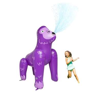 BigMouth Inc. Giant Inflatable Ape Sprinkler, Fun Summer Backyard Water Games & Splash Toy for Kids, 6.5 Feet Tall