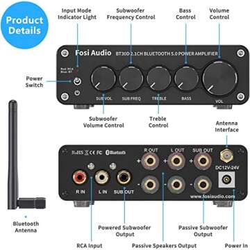 Fosi Audio BT30D Mini 2.1 Channel Bluetooth Amp