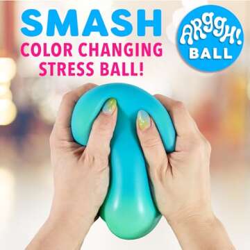 Power Your Fun Arggh Large Stress Ball - Color-Changing Fidget Toy