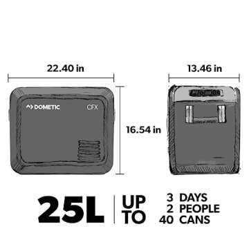 Dometic CFX3 25L Portable Fridge/Freezer - AC/DC/Solar Powered